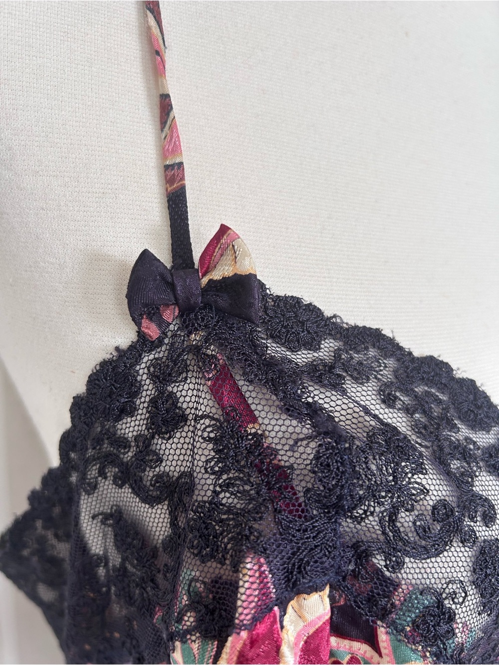 Victoria’s Secret Gold Label Lingerie Deep Purple Floral Chemise Size M Vintage - Picture 3 of 7